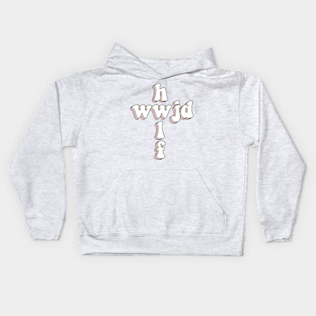 hwlf x wwjd cross Kids Hoodie by mansinone3